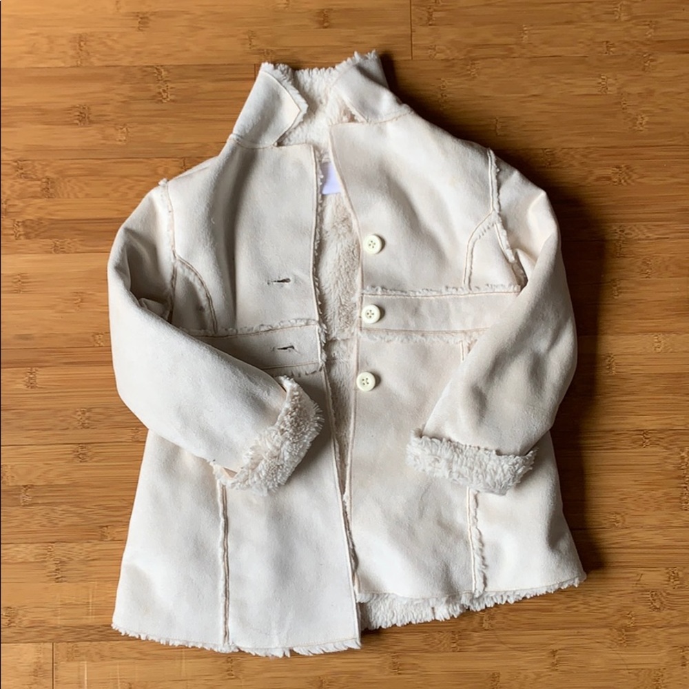 Fluffy White Button Up Jacket